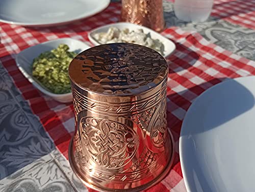 DEDE Copper - CC Series (20 oz) - Handcrafted Super Heavy Weight Drinking Cups or Serving Cold Beverages and Cocktail Mugs, Handmade Unlined Uncoated Pure Solid Copper Tumblers (Engraved) Engraved