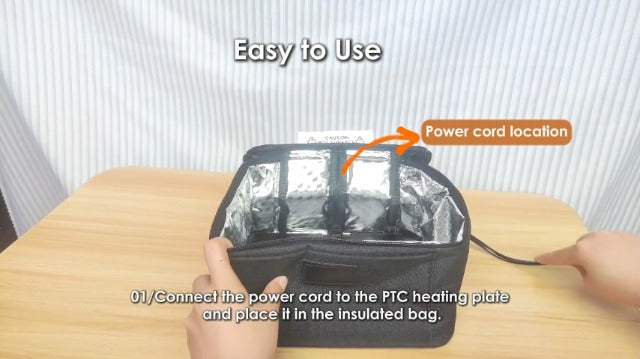 Portable Electric Lunch Box Food Heater,12V/24V/110V 3-in-1 Food Warmer Box, Mini Portable Oven Car Food Warmer, Heated Lunch Bag for Adults Office Travel Work Truck Meal Reheating Black