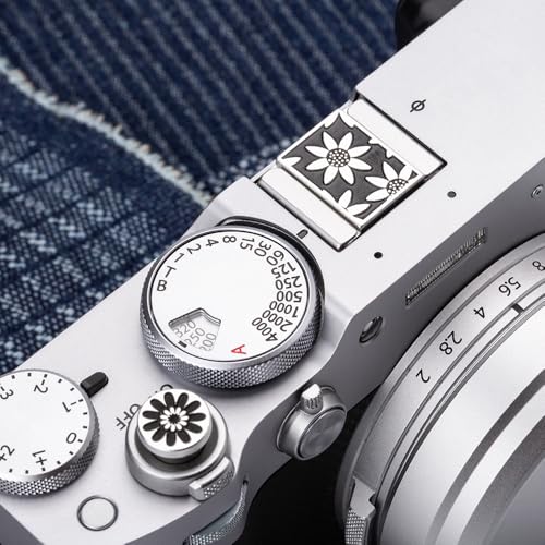 Camera Soft Release Button, Shutter Button for Fujifilm X100VI X100V X-E4 X-E3 X-T5 X-T4 X-T3 X-T30 II X-T20 X-PRO3 (Black Daisy Set) black daisy set