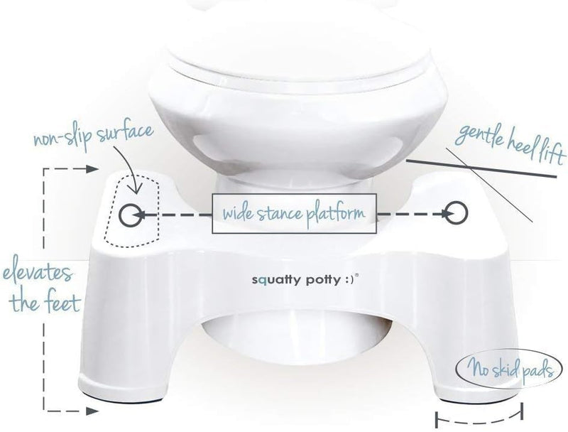 Squatty Potty The Original Bathroom Toilet Stool, 7 Inch height, White