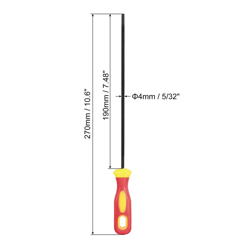 [Australia - AusPower] - PATIKIL Chainsaw Chain Sharpening File, 2 Pack 5/32-Inch (4.0 Mm) Round Chain Saw Sharpener File with Plastic Handle for Chainsaw, Red Yellow 