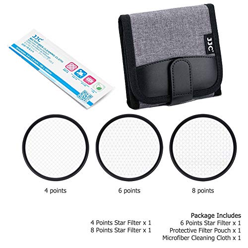JJC 55mm Star Filter Cross Screen Starburst Filter Kit for Camera Lens