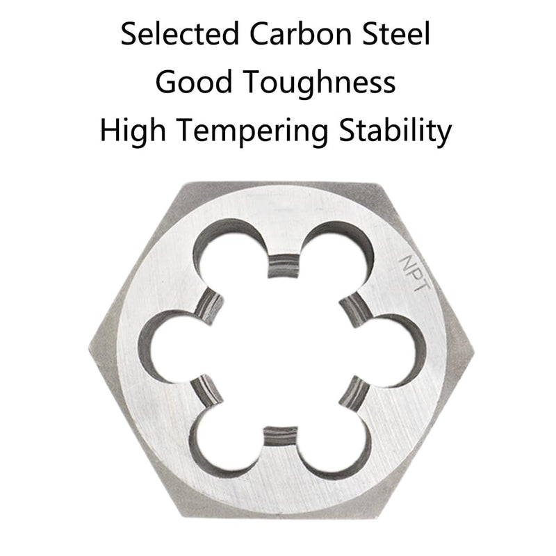 [Australia - AusPower] - 3/4" 18NPT Round Die Machine Thread Right Hand Tap Die Carbon Steel Manual Pipe Thread Kit Screw Thread Die Hex Pipe Template 3/4-14npt 1PCS 