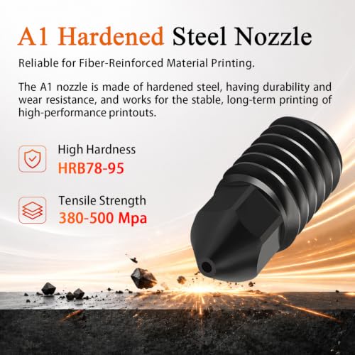 HzdaDeve 2-Pack A1 Mini/A1 Hotend Print Head Hot End Kit Extruder Upgrade High Temperature 0.4 mm Hardened Steel Nozzle Replacement with 4 Pieces Silicone Cover Sock for Bambu Laboratory 3D Printer 2 Pack A1/A1 Mini Hotend