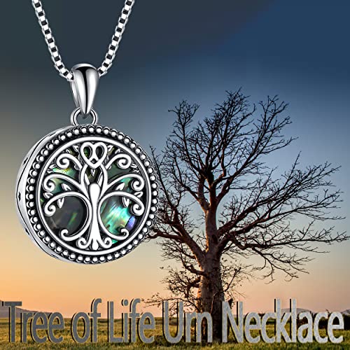 Sterling Silver Cremation Jewelry for Women Urn Neckalce for Ashes Tree of Life