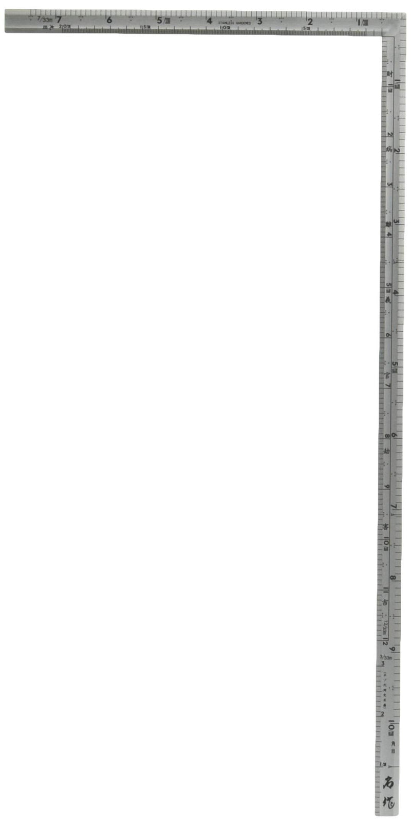 [Australia - AusPower] - Shinwa Sokutei 10654 Curb Scale, Same Thickness, Square 1.5 Inches, Masterpiece, Red Numerals, Silver 1尺5寸 