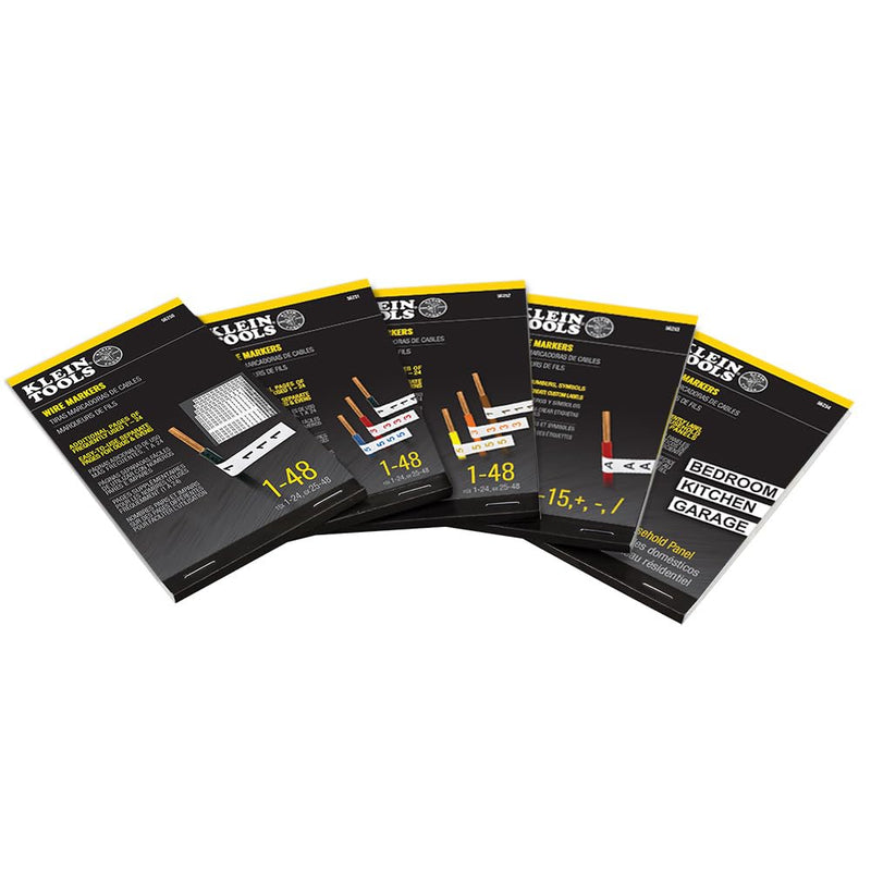 Klein Tools 56250 Wire Marker Book for Cable Management, Electric Panel Organization Wire Label Stickers, Numbered 1-48 1 Count (Pack of 1) Standard