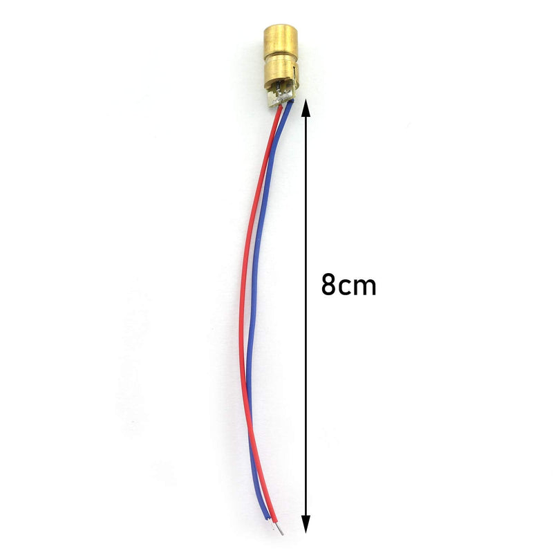 [Australia - AusPower] - Tegg 10 PCS Mini 650nm 6mm 5mW Red Laser Dot Diode Module Copper Head 5V 