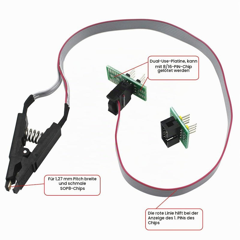 S018 SOP8 Test Clip for EEPR0M 25CXX / 24CXX + CH341A 24 25 Series EEPR0M Flash BIOS USB Programmer