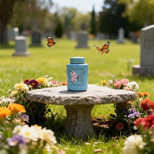Small Cremation Urns for Human & Baby Ashes, Butterfly Blue Butterfly Small 60 lbs
