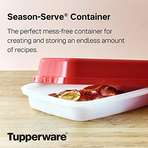 TUPPERWARE Brand Season-Serve Marinade & Food Storage Container with Lid - Dishwasher Safe & BPA Free - Large Size with Grid Design for Seasoning Meats, Fish & Vegetables