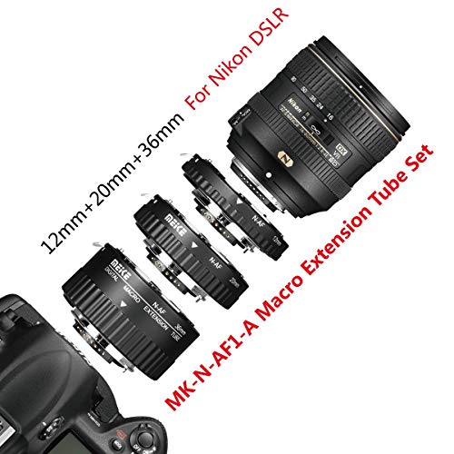 MEIKE N-AF1-A Macro Electronic Mount Auto Foucs Macro Metal Extension Tube Adapter for Nikon DSLR Camera D80 D90 D300 D300SD800 D3100 D3200 D5000 D5100 D5200 D7000 D7100 etc MK-N-AF1-A