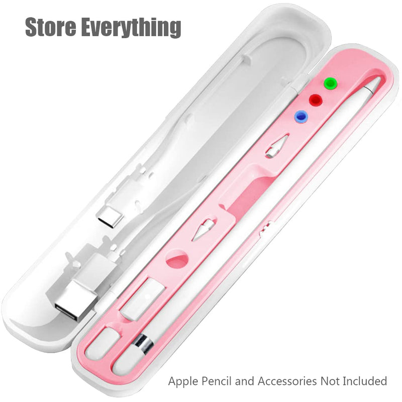 [Australia - AusPower] - YINVA Pencil Case for Apple Pencil 1st Generation/Apple Pencil 2nd Generation Case Holder, Pen Accessories Storage Case Box Cover Design for Apple iPad Pencil Accessories Tips(Pink) Pink 