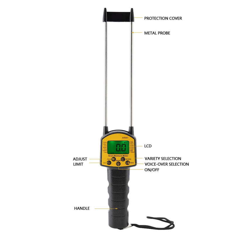 [Australia - AusPower] - Portable Hay Meter, Digital LCD Meter for Wheat Corn Rice Peanut Soybean 