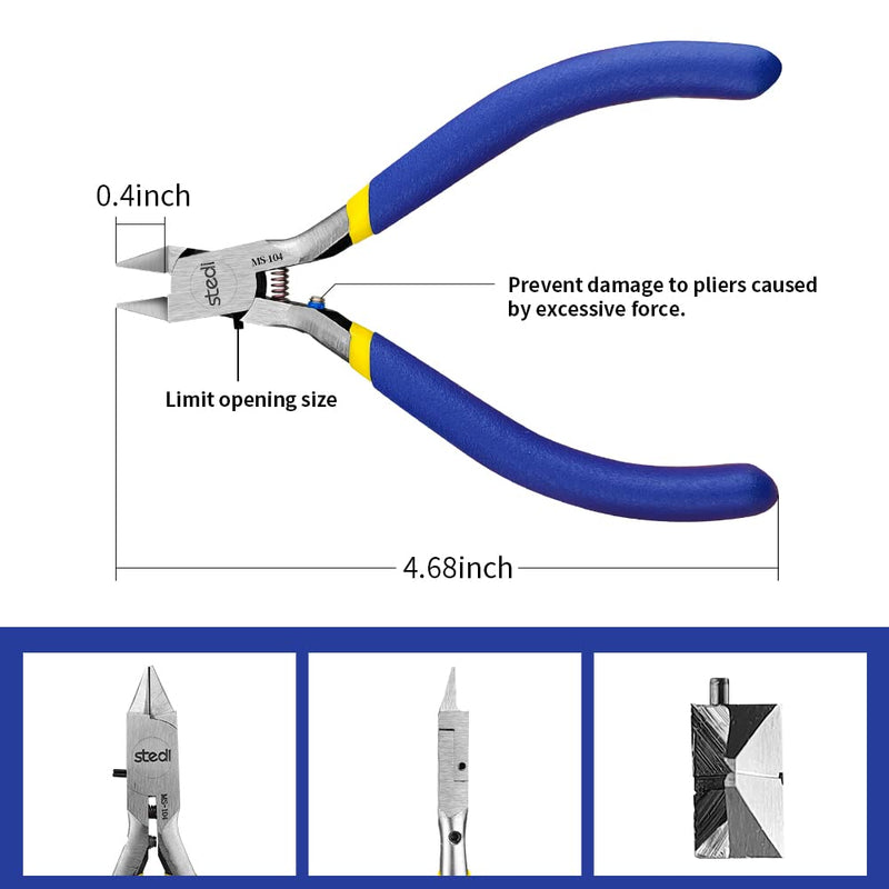 [Australia - AusPower] - stedi 4.7-inch Model Nipper, with Ultra-thin Single-edge and Blade Case Plastic Model Tools for Gundam Repairing Plastic Model and Fixing，Blue Single-edged (Blue_for Beginners) 