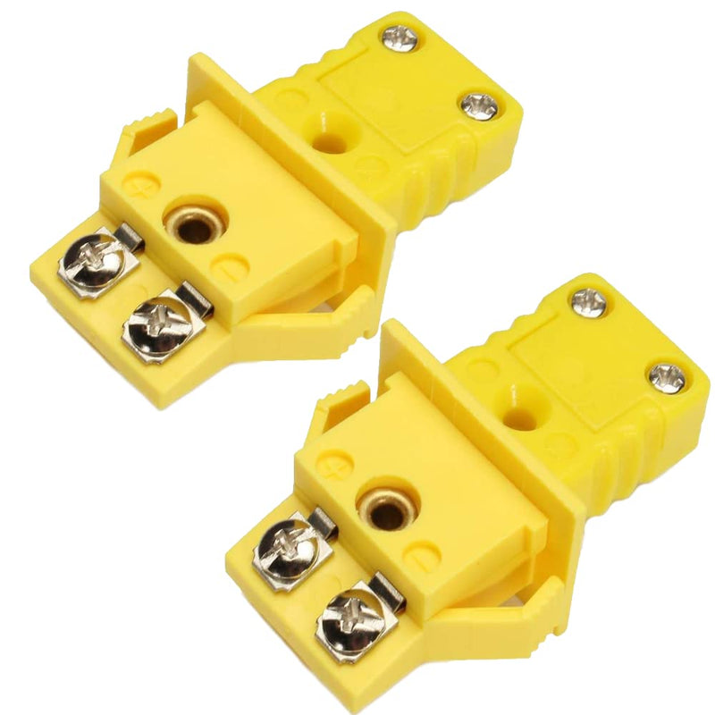 [Australia - AusPower] - K-Type Panel Mount Thermocouple Mini Plug Connector, Male and Female, Yellow, Set of 2 Pack of 2 