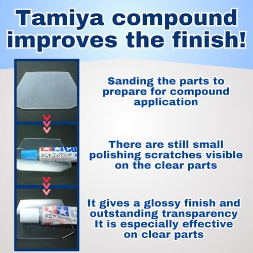 Someie Tamiya Fine and Finishing Compounds with two-color compound applicator cloths, 10-sheet set