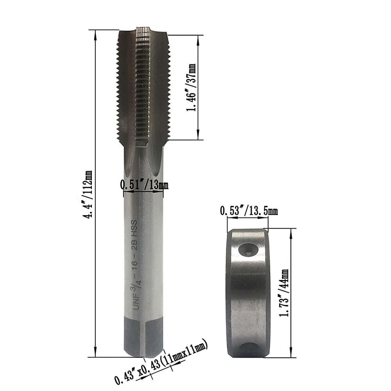 [Australia - AusPower] - 3/4“-16 UNF Tap and Die Set, Machine Thread Tap and Round Thread Die Right Hand (3/4-16) 3/4-16 