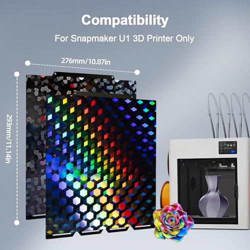 IdeaFormer Double Sided PEG Print Bed for Snapmaker U1 276x293mm Spring Steel Plate PLA PETG ABS TPU