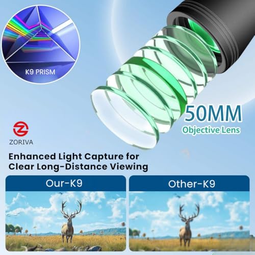 10x50 Professional High-Power Binoculars for Adults