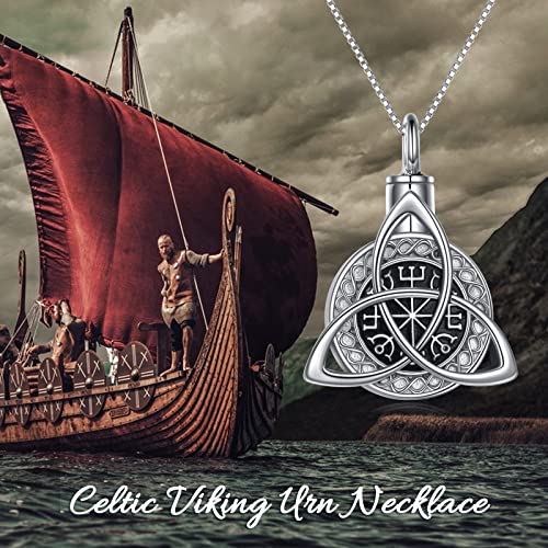 YAFEINI Urn Necklaces for Ashes 925 Sterling Silver Cremation Jewelry for Ashes Memory Jewelry for Women Men G-Celtic Urn Necklace