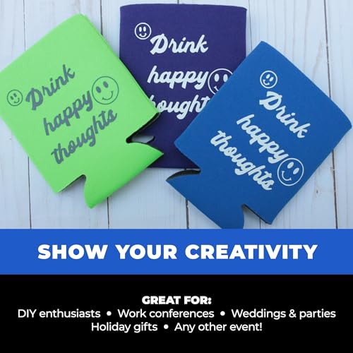 100 Ct of Kan-Tastic Can Cooler & Holder – Black – Soft, Flexible Foam Keeps Beer, Soda, Water Cool & Fresh – Great for Custom Designs for DIY Projects, Events, Company Promotions 100 Count