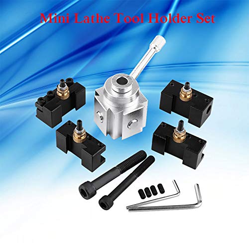 Lathe Head Tool, Aluminum Alloy Mini Power Lathe Tool Holder Accessories Set Post and Holder Kit, Comprehensive Multifunctional Power Lathe Machine Tool Holding Accessories