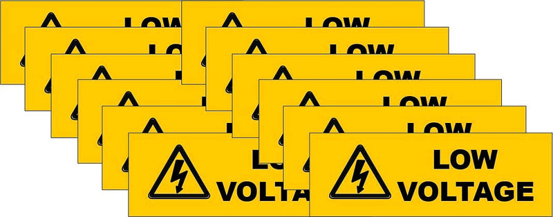 Low Voltage Electric Electricity Stickers Decals (12 Pack) Small .5x1.5