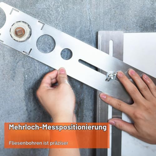 Tile Angle Measuring Ruler, 40 cm Tile Hole Finder Measuring Ruler Stainless Steel Adjustable Locator Ruler for Carpenters Tilers
