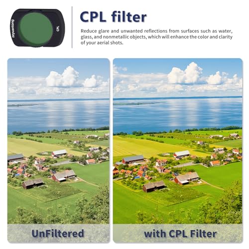 Magnetic Lens Filter Kit Compatible with DJI OSMO Pocket 3,4 Pack CPL ND16 ND64 ND256,Ultra Slim Frame & HD Optical Glass CPL+ND16/64/256