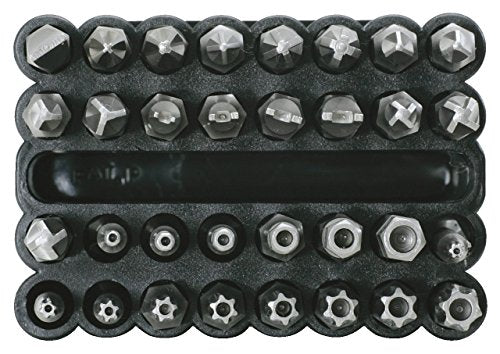 KS Tools 911.7532 75mm 1/4-inch Classic Security Bit Set (32 Pieces)