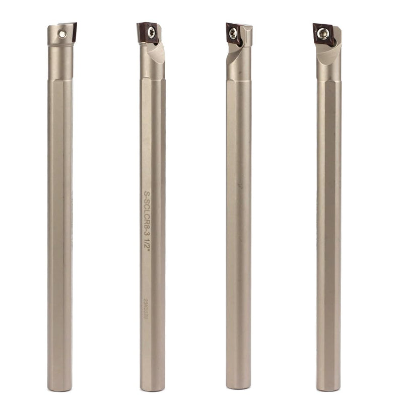 [Australia - AusPower] - 1/2"*7" Lathe Internal Boring Bar, Right-Hand Sclcr Turning Tool Holder with 1PC Indexable Carbide Turning Insert CCMT09T304(CCMT32.5) 