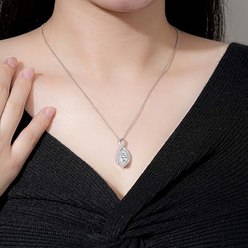 925Sterling Silver Infinity Birthstone Urn Necklaces for Ashes for Women - Teardrop/Marquise/Heart/Tree of Life/Cross Cremation Necklace Jewelry Hold Human Ashes - Memorial Keepsake Pendant Gift Infinity- Oval