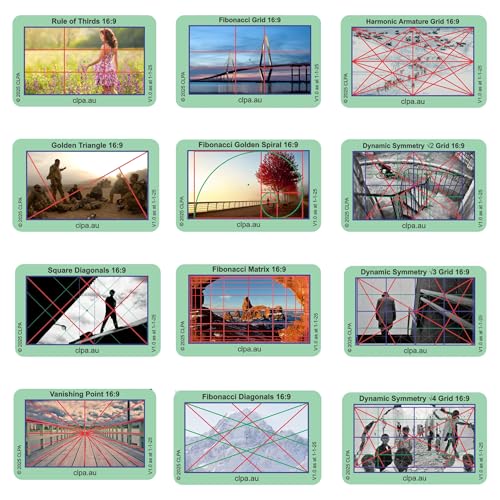 16:9 Directors Viewfinder Set, 12 Layouts, 12 Cards Set - Full 16:9 Only