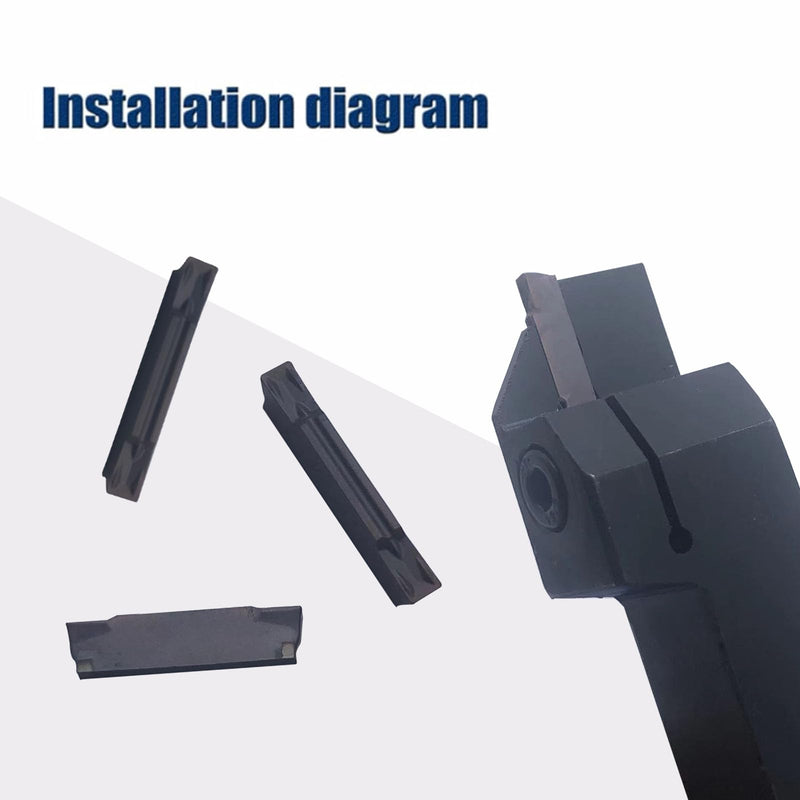 [Australia - AusPower] - Hunricho MGEHR1616-2 13-Piece Lathe Punching Tool Holder with 11-Piece MGMN200-G Carbide Indexable Inserts (MGEHR1616-2+MGMN200) MGEHR1616-2+MGMN200 