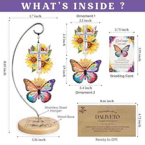 Sunflower Butterfly Christian Gifts for Women - Christmas Religious Decor Sunflower