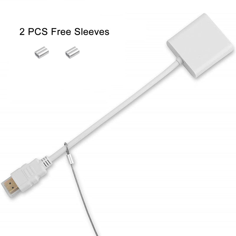[Australia - AusPower] - 10 Pack Adjustable Cable Tether Universal Computer Adapter Lock Kit DIY Kit Stainless Steel wiht Nylon Coat Tether Computers Adapters/Dongles/HDMI Adapter/VGA Adapter/DP Adapter/Mac Adapter 10 
