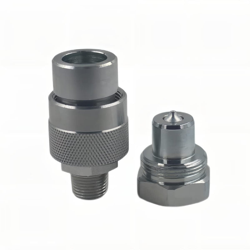 [Australia - AusPower] - LX-KZE-B-03 3/8" NPT Replaces Enerpac C-604 10,000 PSI High Pressure High Flow Connect&Disconnect Hydraulic Quick Coupler Set/w 2 Dust Caps 1Set-3/8 NPT C-604 Quickly Coupler 