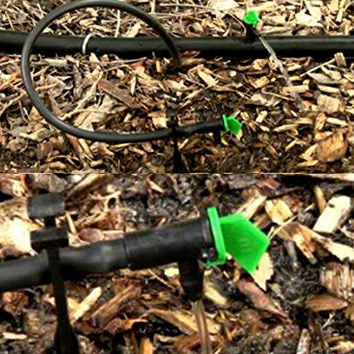 [Australia - AusPower] - Lxcom Lighting 100 Pack 4 GPH Flag Drip Emitter Drip Emitters 16L/H Emitter Sprinkler Drippers System Parts Connect 4mm/7mm Hose for Lawn Vegetables Garden (Green) 