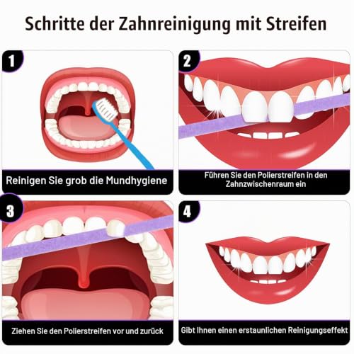 60 Pieces Teeth Sandpaper Tooth Polishing Strips Dental Sanding Strips | For gaps, dental sandpaper, oral care, teeth finishing gloss, contouring tool, for deep cleaning of teeth 60