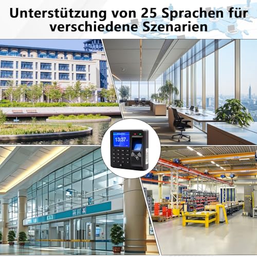 Small Business Time Tracking, 3-in-1 Time Tracking Device with Fingerprint, Password and Card Reader, Fingerprint Capacity 1000, Employee Time Tracking System, 0 Monthly Fee