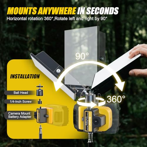 Camera Flash Speedlite Mount Swivel Light Stand Bracket,USB-C/USB-A Adapter for Camera Lighting Compatible with DeWALT 20V Max Battery,Mounts on Tripod Stand, Portable & Professional Power Solution