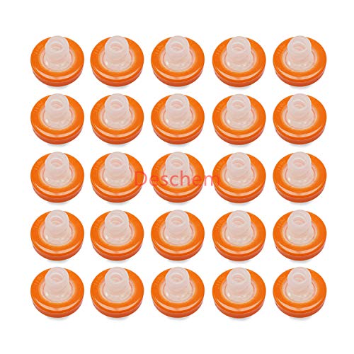 Deschem 100-piece 13mm 0.22um glass fiber syringe filter box set