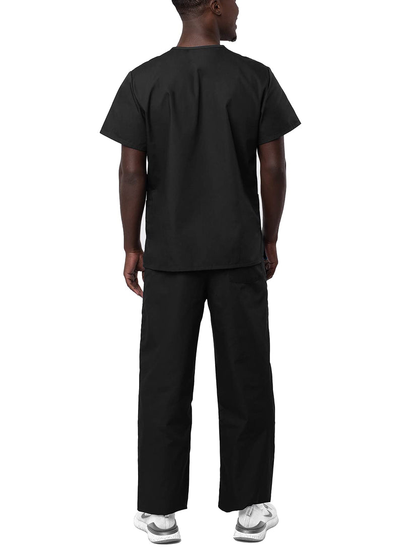 [Australia - AusPower] - Adar Universal Unisex Scrubs - Unisex Drawstring Scrub Set Medium Black 