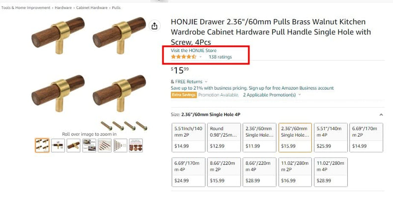 Drawer 6.69"/170mm Pulls Brass Walnut Kitchen Wardrobe Cabinet Hardware Pull Handle with Screw, 4Pcs 4 L6.69" H5.04" Two Hole