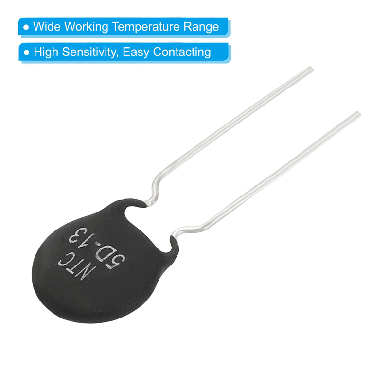 [Australia - AusPower] - PATIKIL NTC Thermistors Resistors 10 Pieces 5 Ohm NTC5D-13 Highly Sensitive Current Limiter Temperature Sensor for Measuring Temperature Black 