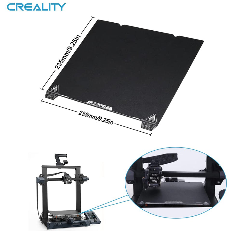 Creality Ender 3 S1 Original Print Platform Kit Magnetic Flexible Removable Spring Steel Texture Surface Print Build Plate Sheet for Ender 3 Neo/Ender 3 V2 Neo/Ender 3 S1 Pro/Ender 3 V3 SE 235x235mm Ender-3 S1