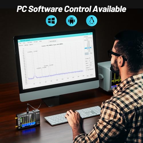 Seesii TinySA Spectrum Analyzer - 2.8 Inch Spectrum Analyzer 100 kHz - 960 MHz Input MF HF VHF UHF, Signal Generator Frequency Analyzer with Touchscreen with ESD Protected