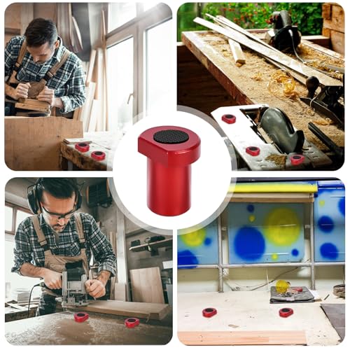 Pack of 12 Aluminum Alloy Bench Hooks 20 mm Bench Dog Clamp, Woodworking Table Clamping Jaws, Bench Dogs, Clamping Jaws for Flat Tensioning, Dog Clamp Planer Bench Accessories for 20 mm Dog Hole (Red