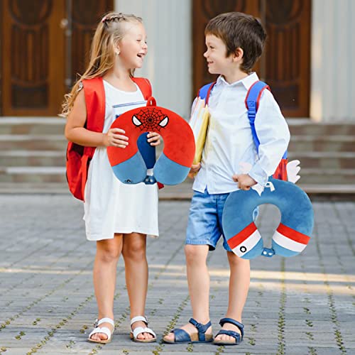 Superhero Travel Pillow for Kids & Adults with Sleep Eye Mask, Memory Foam U-Shaped Neck Pillow with Washable Cover, Soft Head Support Travel Accessories for Airplane Car Train Bus Recline, Green Green Set